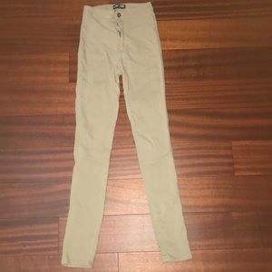 Khaki stretchy high waisted pants